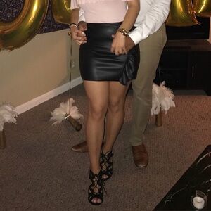 Express Black Faux Leather Mini Skirt